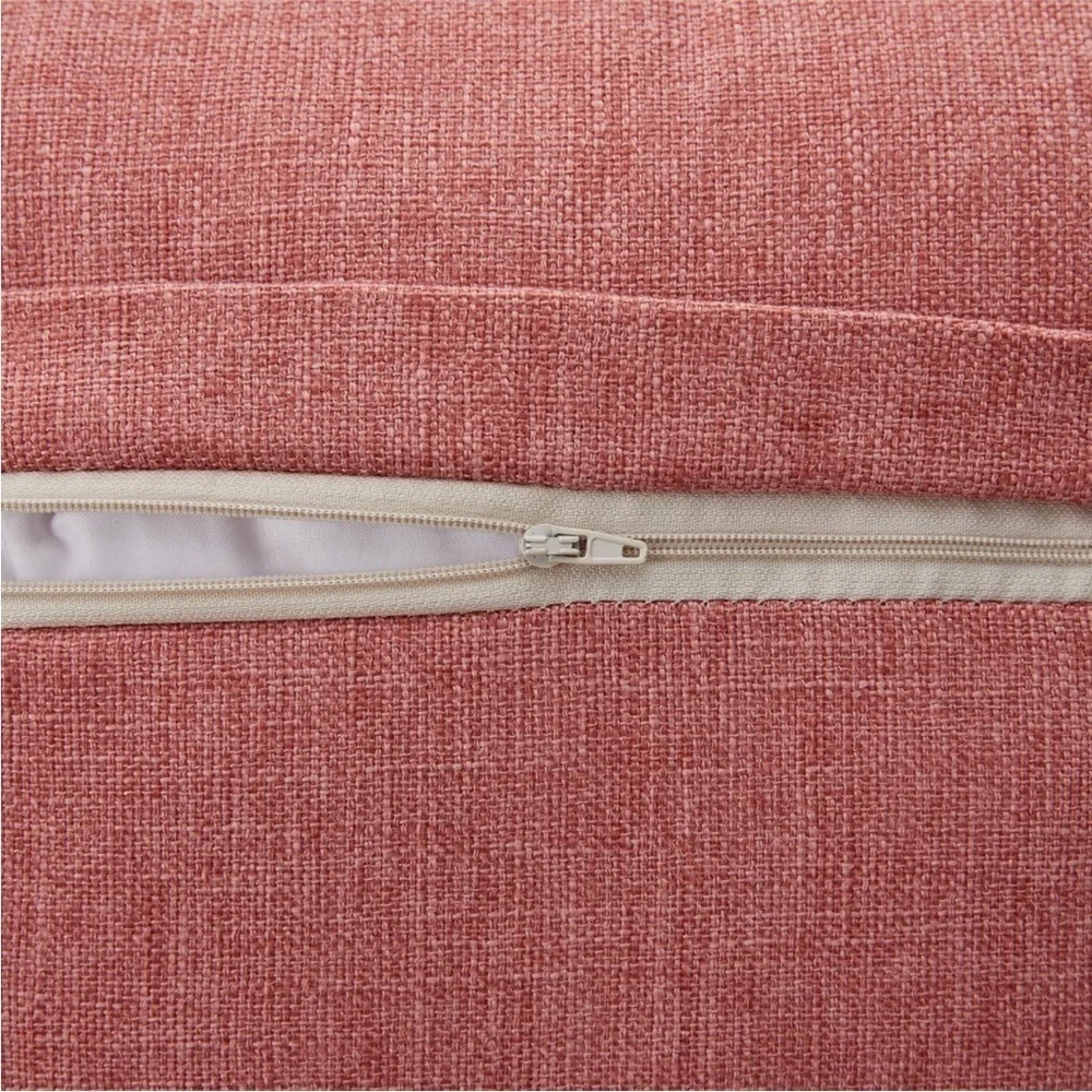 Farmhouse Mid Century Modern Bohemian Decorative Pink Linen Pillow Case Cover